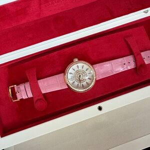 Elegant Pink Watch with Crystal Accents
